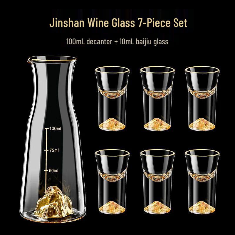 Xuan Kun Pai Gold Foil Crystal Baijiu Glass Set