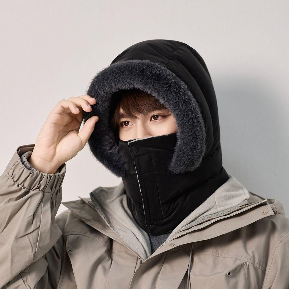 Windproof 3-in-1 Winter Cycling Hat Keep Warm Lei Feng Hat Warm Scarf Face Mask  Skiing