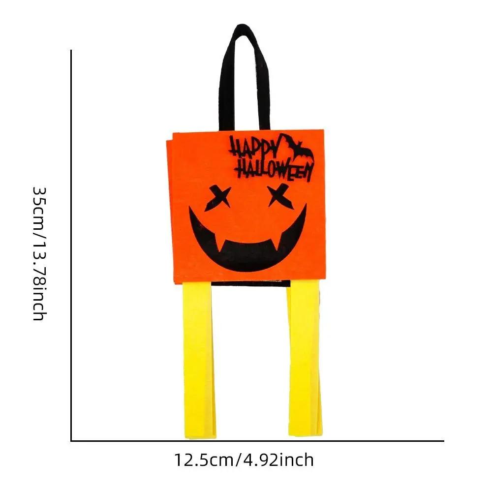 Felt Material Halloween Trick-or-Treat Bag Handheld Size Stereo Design Goody Bags Non-woven Tote Classic Elements