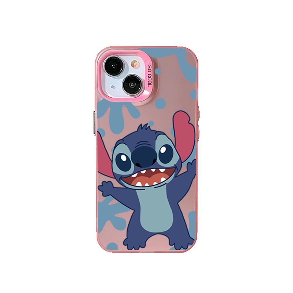 Stitch Cartoon Mobile Phone Case Apple 17promax Cute Anti-drop Colored Silver iPhone16 Mobile Phone Case Couple Model