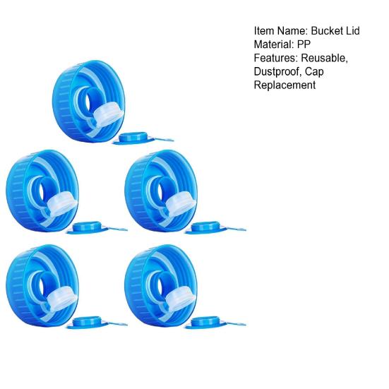5Pcs Water Jug Cap Replacement Universal 3/5 Gallon Water Bottle Non Spill Cap Food Grade Reusable Water Dispenser Top Lid Cover