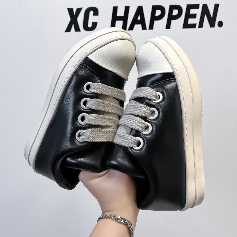 Trendy Men's Shoes Niche Design Sense Thick-soled Versatile Board Shoes Hong Kong Style American High Street Bread Shoes 6261-A