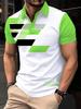 Casual Essential! Geometric Print Short Sleeve Polo Shirt for Men