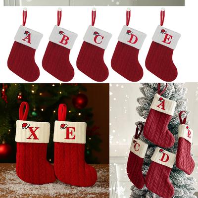 Christmas Stocks Christmas Decoration Knitting Letters Snowflake Stocking Christmas Tree Pendant Decorations Xmas Navidad Gift