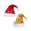 Sequins Christmas Santa Hats with White Brim for Holiday Parties Giving Love