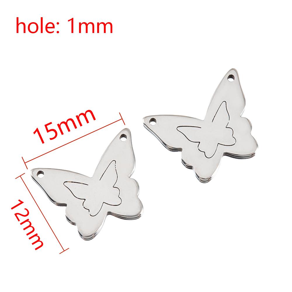 20pcs Stainless Steel Pendants Hollow Butterfly Necklace Charm Earrings Bracelet Butterflies Component DIY Women Jewelry Making