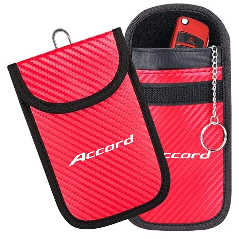 ARD1 Carbon Fiber Car Key Case Signal Blocker Bag RFID Shielding Pockets For Honda Civic Accord CR-V Fit Jazz Odyssey Vezel Pilot HRV
