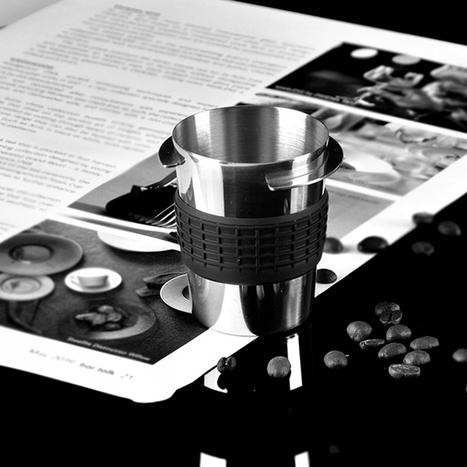 

Нескользящая чашка-дозатор для кофе из нержавеющей стали для чашек кофемашины диаметром 58 мм - 2 серебряный