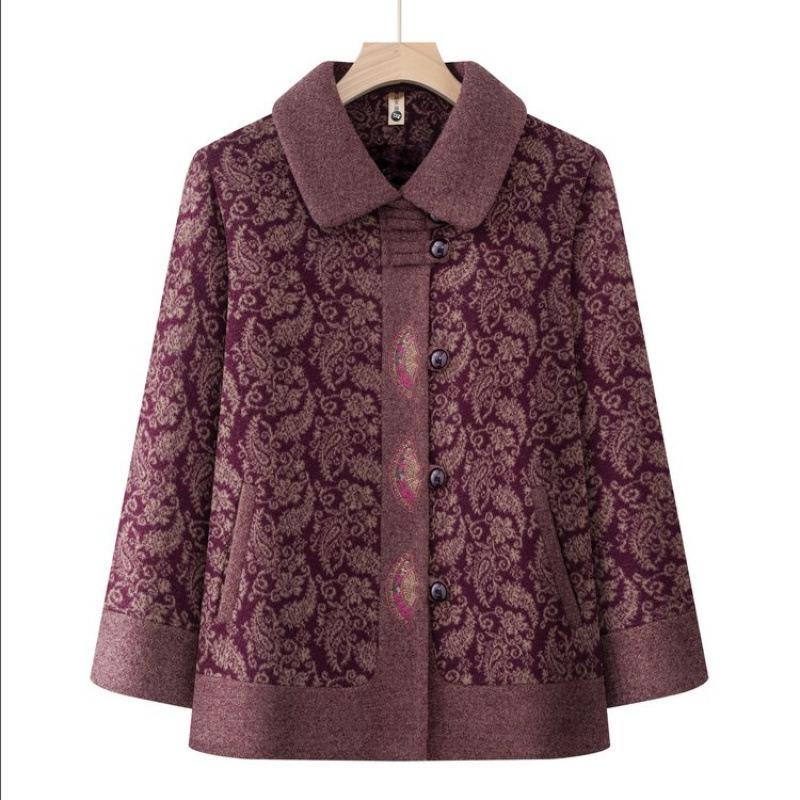 

Пожилая зимняя одежда женская куртка под норку для мамы год 0 одежда для бабушки флисовая утепленная теплая одежда новая 5XL [recommended 150-80kg] фиолетовый