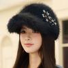 Ladies Hat Winter Hairy Imitation Mink Baseball Cap Ladies Foreign Style Winter Thick Thermal Cap