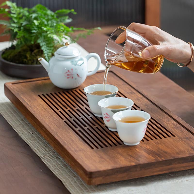 Japanese Style Dual-Use Bamboo Tea Tray