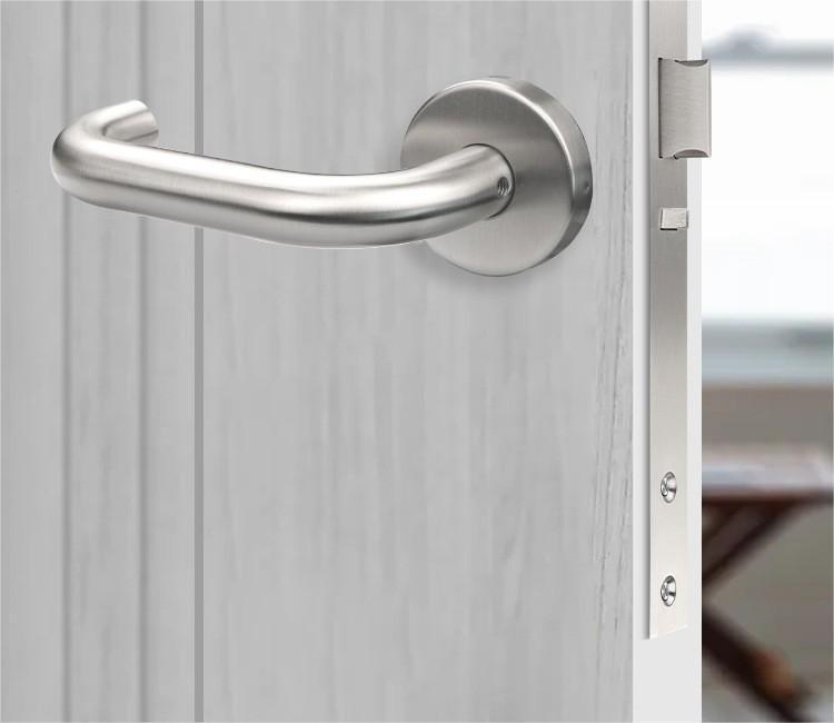 304 Stainless Steel Indoor Fire Door Handle - Double Leaf European Lock Accessory