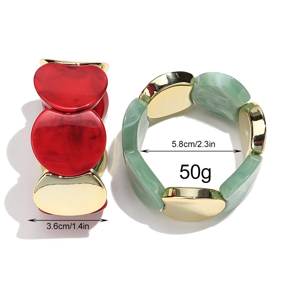 Round Spliced Elastic Rope Bracelets for Women European and American Fashion Simple Acrylic Bracelet Personalized Jewelry Gift