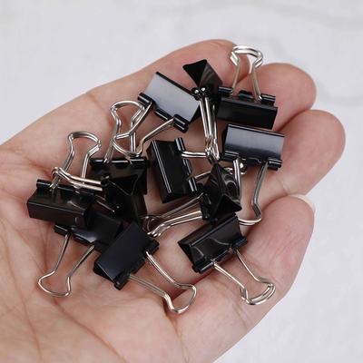 12 pezzi di raccoglitore in metallo nero per foto, cancelleria, graffette, forniture per ufficio