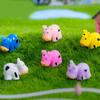 Colorful Mini Resin Cow Figurines For Creative Diy Garden Decoration