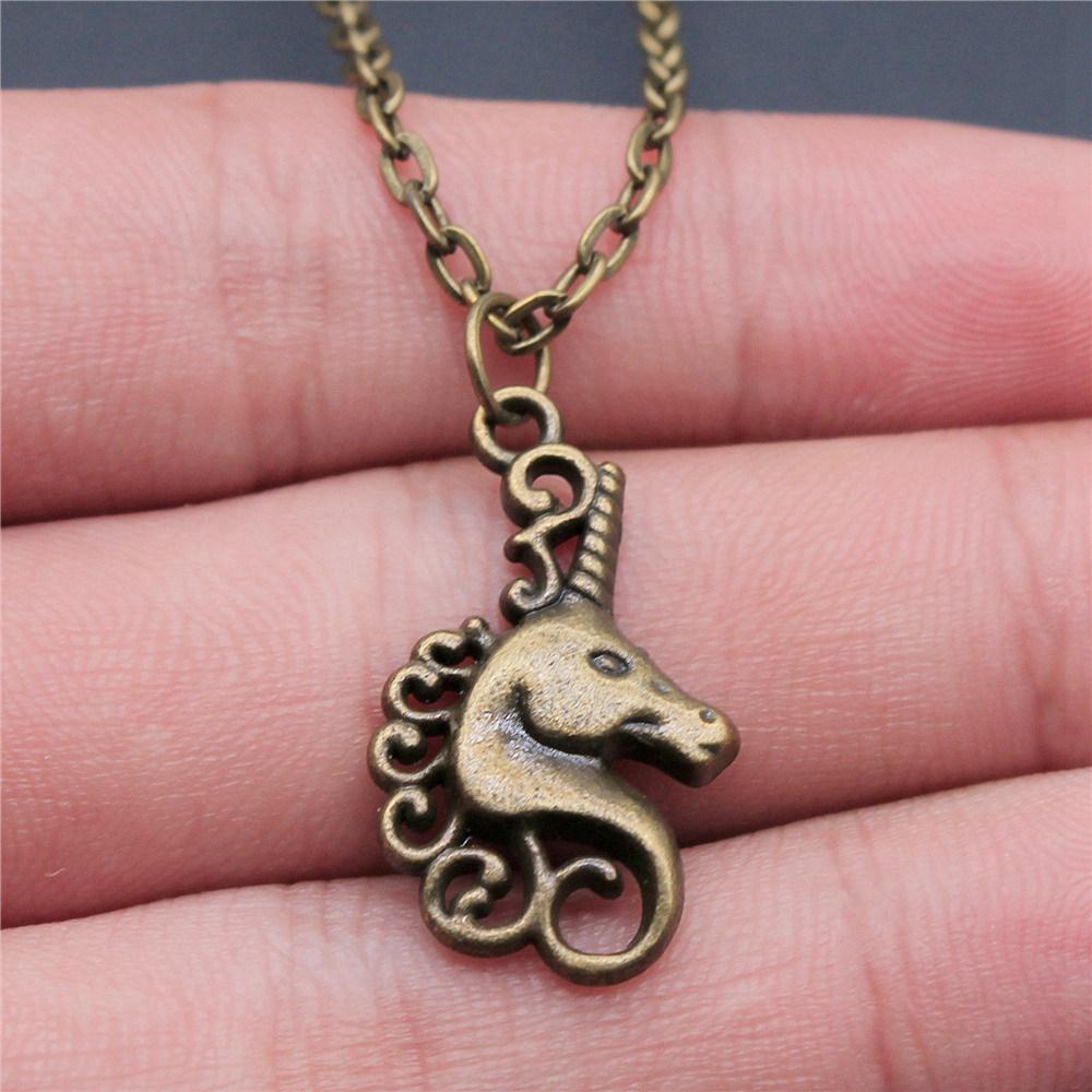 Unicorn Horse Fantasy Pendant Antique Bronze Metal Women Choker Necklace High Quality Gift