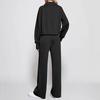 Women's 2-piece Set With Stand-up Collar, Half-zip Sportswear, Loose Sweatshirt, Fashionable Wide-leg Pants And Sweatpants Suit