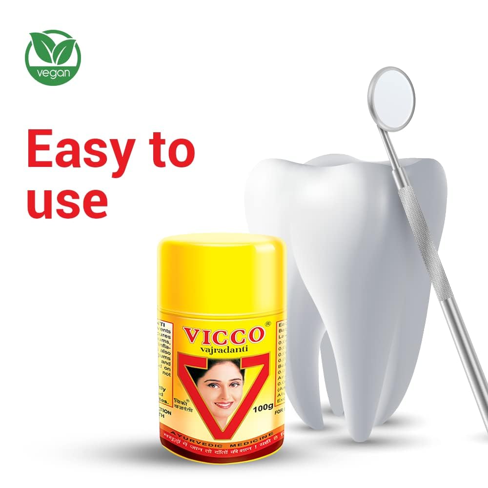 Vicco Vajradanti Gum Protection Toothpowder 100g Pack of 1 – Herbal Ayurvedic Oral Care for Strong Teeth and Gums