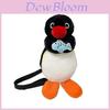 Plush Black Fish Hugging Backpack For Girls With Zipper Closure And Inner Card Pocket
