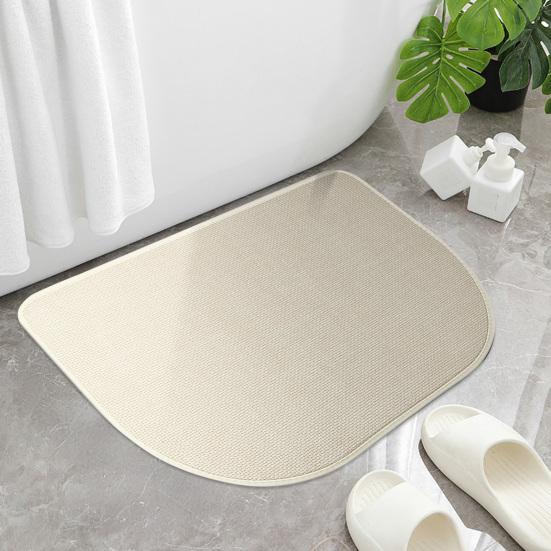 Non-Slip Bathroom Carpet Mat Semi-circular Rubber Backing Quick-Drying Absorbent Ultra-Thin