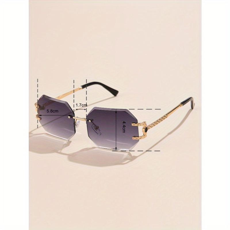1pc Women's Metal Frameless Square Small Frame Hollow Design Vintage Sexy Elegant Decorative Fashion Glasses, Suitable For Daily, Holiday