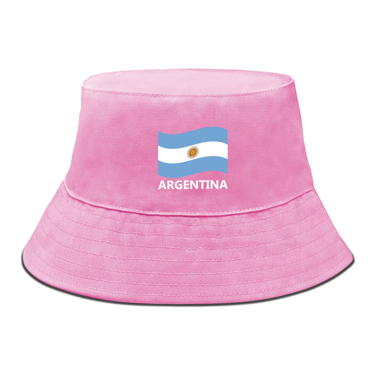 

Панама с принтом флага Аргентины, патриотическая мужская шляпа, повседневная унисекс шляпа-ведро конфетного цвета as the picture розовый