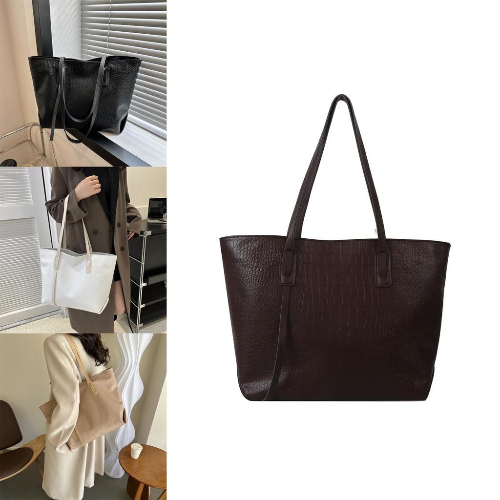 Trendy Fashionable Casual Large Capacity Tote Bag For Women Stylish Design In Black And Brown