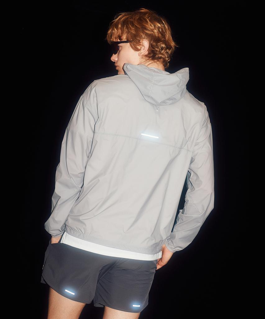 Lazybee [Summer Set] Airglide Packable Running Windbreaker + 5-Inch 2-In-1 Shorts Set M Grey