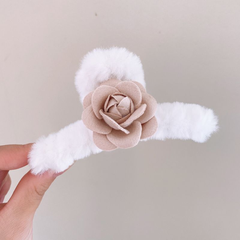 

1 шт. Осенне-зимняя роза плюшевая заколка-зажим элегантная французская заколка-акула аксессуары для волос