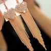 Linear Earrings Love Heart Shape Decorative Women Long Tassels Dangle Hook Linear Earrings Jewelry for Party