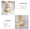 French Retro Titanium Steel 18K Gold-Plated Pendant Necklace with Imitation Pearl