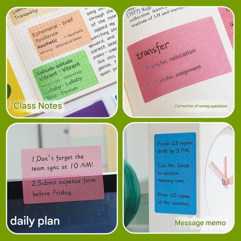 5Pieces Multipurpose Stick Note Translucent Index Tabs Reusing Selves Adhesive Clear Tabs For Office And School Use
