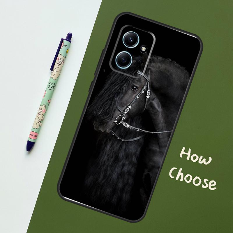 Beautiful Black Horse For Xiaomi Redmi Note 12S 11S 10S 9S Note 12 8 9 10 11 Pro Phone Case For Redmi 12 9 C 10C