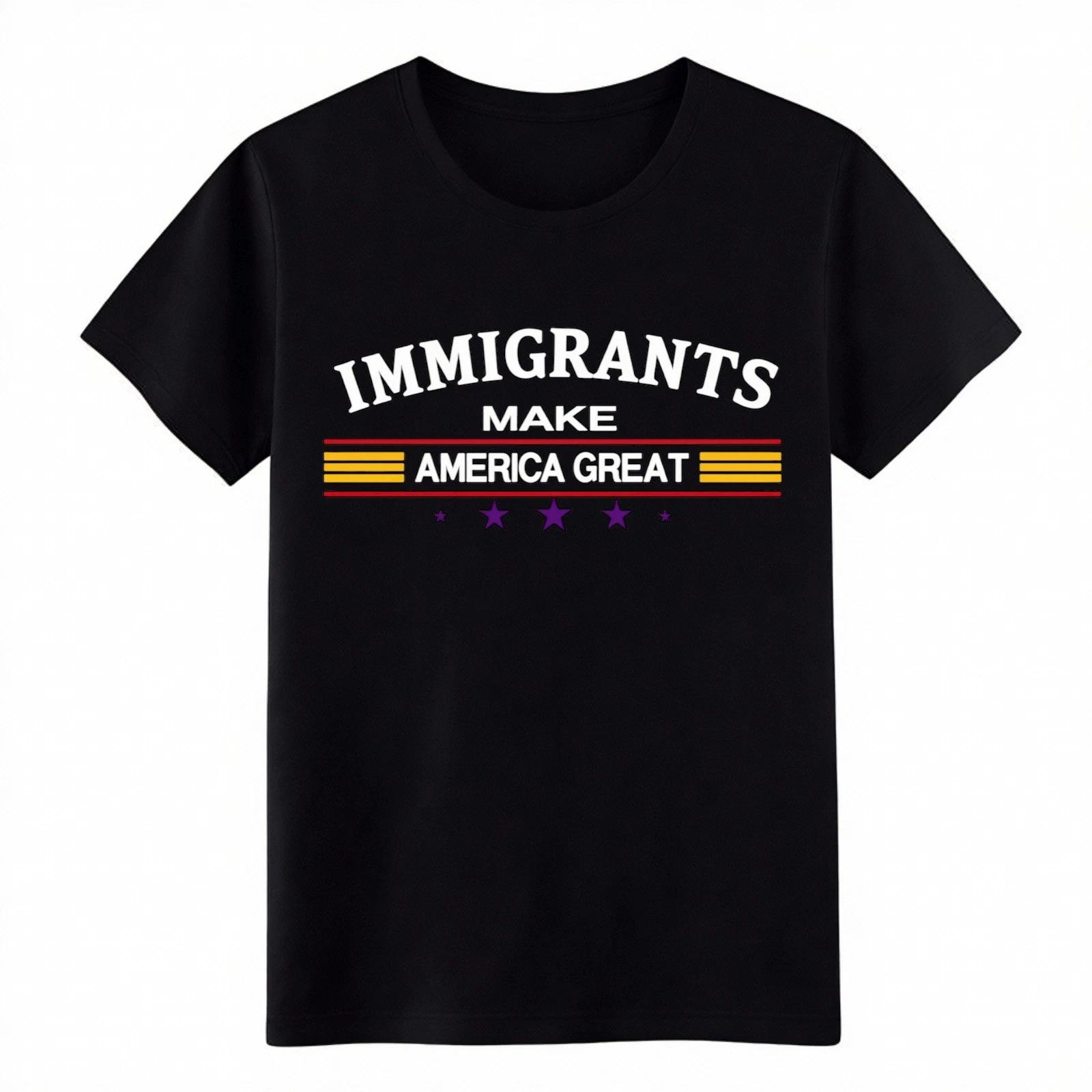 

Unisex Vintage Immigrants Make America Great T-Shirt Patriotic USA Graphic Tee XL