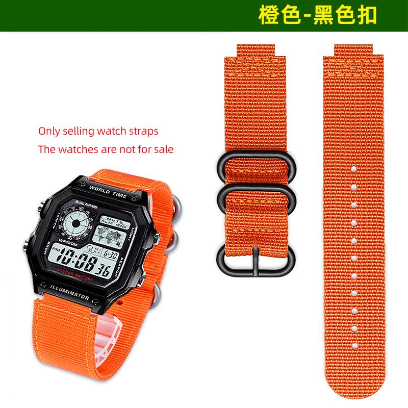 Nylon-Canvas-Uhrenarmband für Casio AE1200 AE1300 A158W/A159 A168 W-218H DW-H5600 Armband konvexe Aufnahme Herren Outdoor-Sport Armband