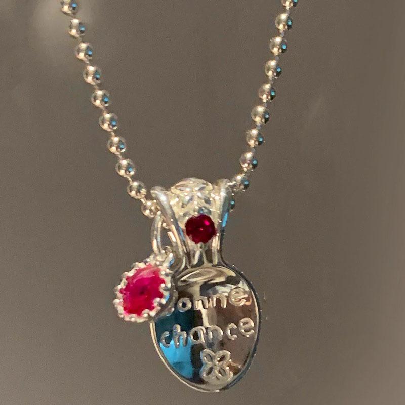 

Trendy Glossy Hip Hop Style inlay Diamonds Spoon Pendant chic Exquisite Letter Necklace Clavicle Chain Party Jewelry Gift 45cm серебряный