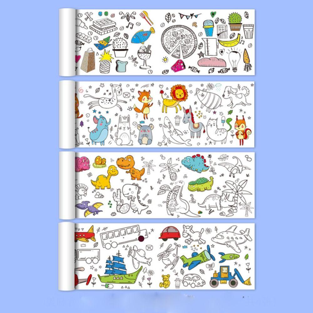 Kinder-Zeichnungsrolle, leere Malseiten, Kinder-Zeichnungsrolle, Farbfüllung, Papierrolle