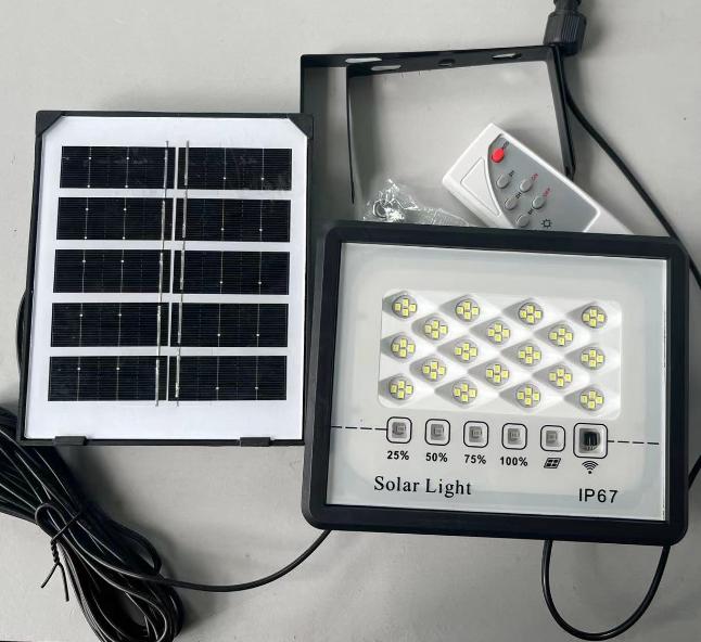 Solar Outdoor Multi-power LED Energy-saving Waterproof Floodlight Remote Control Corridor Garden Garden Balcony Garage Lighting
