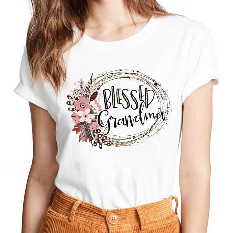 Lattice Mama Bear Letter Print T Shirt Women White Shirts Fashion O-Neck Short Sleeve T-Shirt Summer Tee Casual Top Female Tee