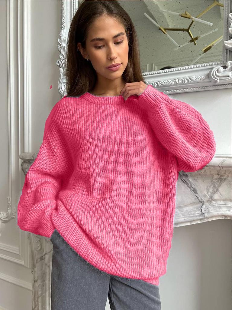 Autumn Winter Faux Mink Loose Knit Sweater - European American Style for Women