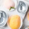 4pcs Food Grade Aluminum Alloy Mochi Molds Peach Mango Design Molds Easy Release Baking Tools For Home Kitchen