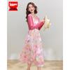 IEF French Sweet Floral Resort Midi Dress