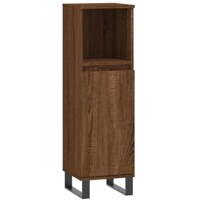 VidaXL Armoire de bain chêne marron 30x30x100 cm bois d'ingénierie 831571