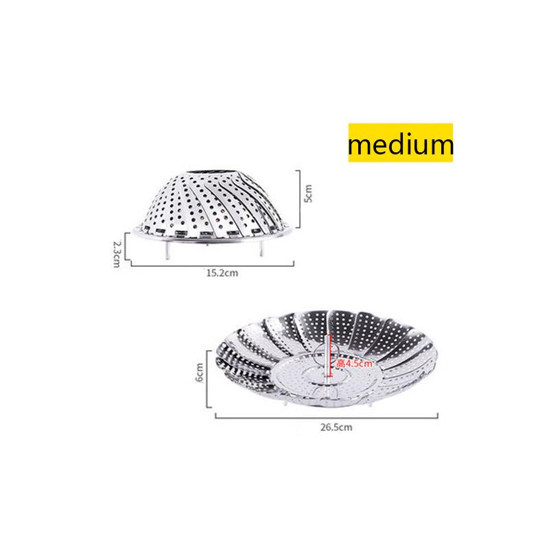 Stainless Steel Folding Steamer Cookware and Utensils for Cooking Steam Vegetable Kitchen Fruit Food Basket Mesh Steamer Rack
