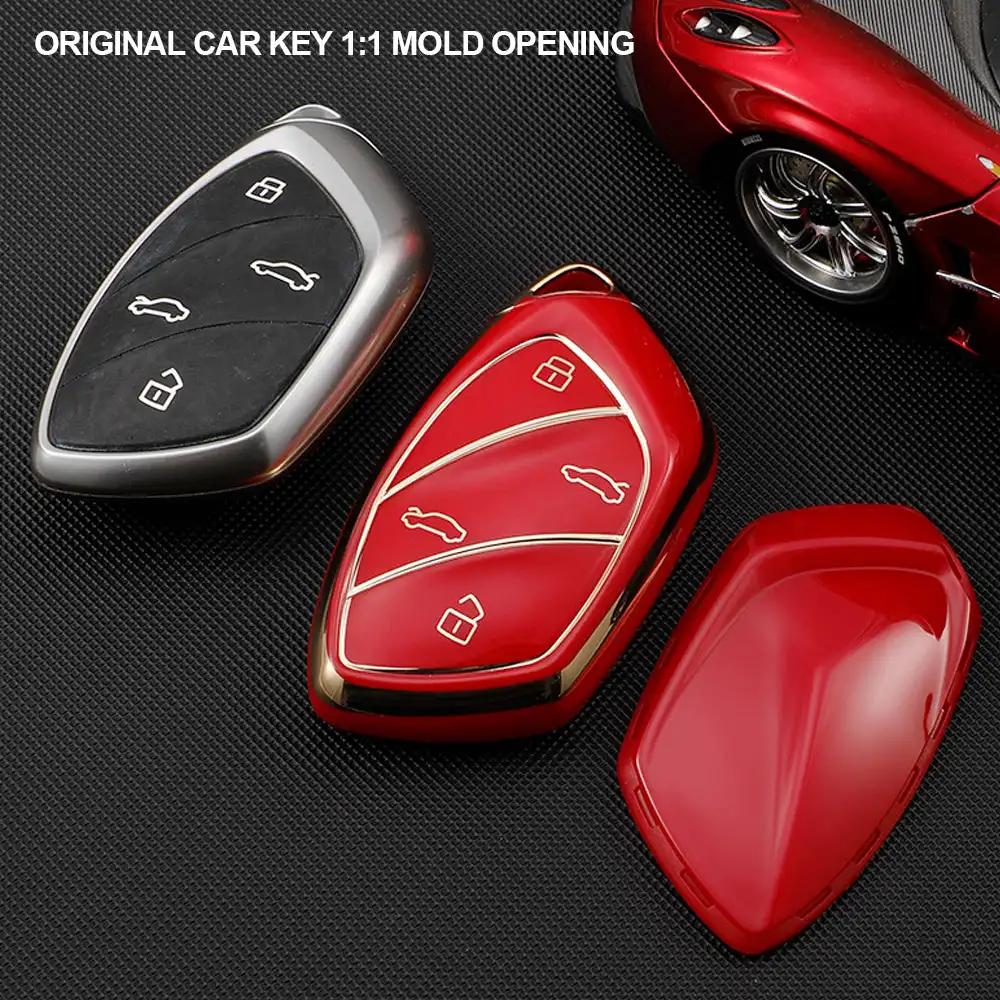 TPU Car 4 Buttons Key Case Mīksts tālvadības pults aizsargvāciņš Auto piederumi Roewe Ei5 MARVELX Marvelr MG ZS EV HS EHS ZX GT