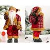 Christmas Standing Santa Doll Creative Plush Figurine Backpack Santa Claus Decoration Holiday Ornament