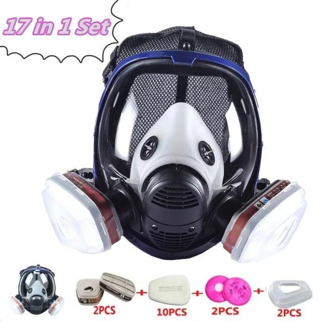 Mask with Carbon Filter for Safety Protection, Full Face Respirator, Working Chemical, 6800 Industrial Spra