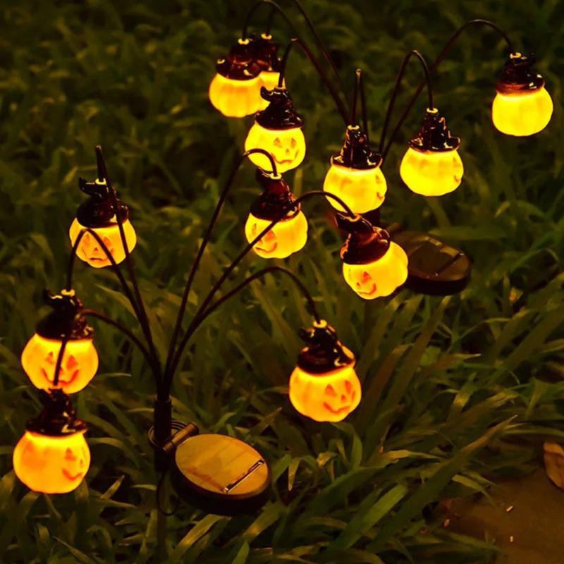 6/8LED Solar Halloween Pumpkin Lantern Solar Decorative Light, Suitable for Halloween Lawn and Courtyard Road Decoration
