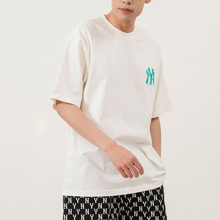 New MLB Drop Shoulder Sleeve T-Shirt Unisex Cream 3ATSE1223-50CRS