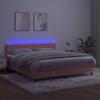 Sommier à lattes avec matelas - LED Rose - 160x200 cm - 2 places - Velours doux